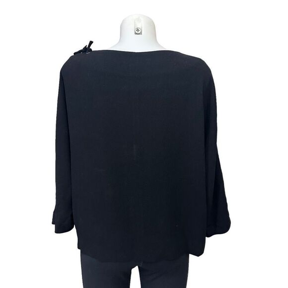 GERARD DAREL Black 3/4 Sleeve‎ Boxy Blouse size 40 ( large) - Picture 5 of 9